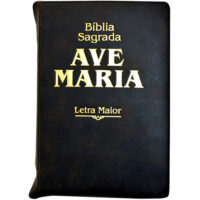 Bíblia letra maior marrom com zíper