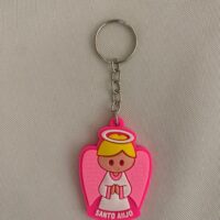 Chaveiro infantil anjo da guarda rosa