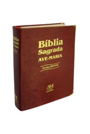 Bíblia letra grande capa couro marron