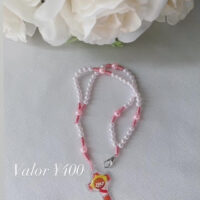 Terço pulso infantil rosa