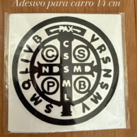 Adesivo medalha São Bento preto 14 cm