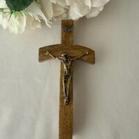 Crucifixo madeira parede 15 cm
