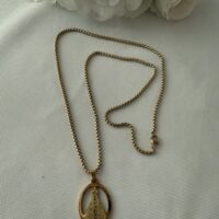 Corrente aço inoxidável N S Aparecida masculino dourado