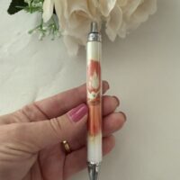 Caneta Espírito Santo branco e vermelho