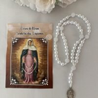 Coroa Nossa Senhora das lágrimas com folheto de oração