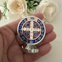 Adorno medalha São Bento prata