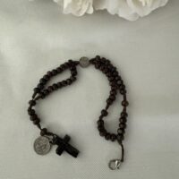 Terço pulseira madeira São Bento