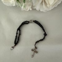Terço pulseira cristal preto
