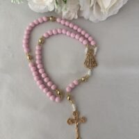 Terço rosa claro Nossa Senhora Aparecida