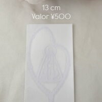 Adesivo carro N S Aparecida branco 13 cm