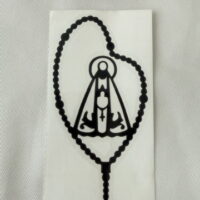 Adesivo carro N Senhora Aparecida preto 13 cm