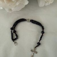 Terço pulso preto cristal