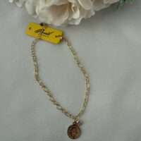 Semijoia pulseira medalha São bento