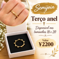 Semijoia anel terço